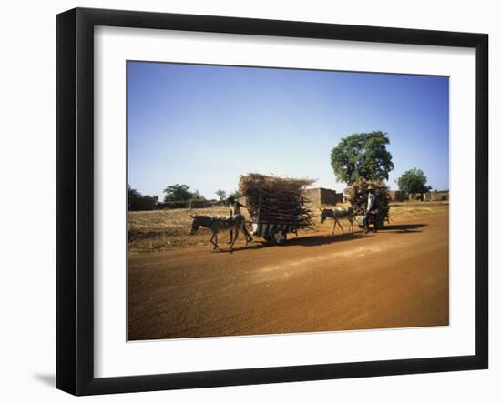 Farmers with Donkey Carts, Burkina Faso, West Africa-Ellen Clark-Framed Photographic Print