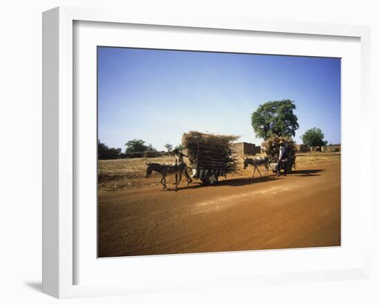 Farmers with Donkey Carts, Burkina Faso, West Africa-Ellen Clark-Framed Photographic Print