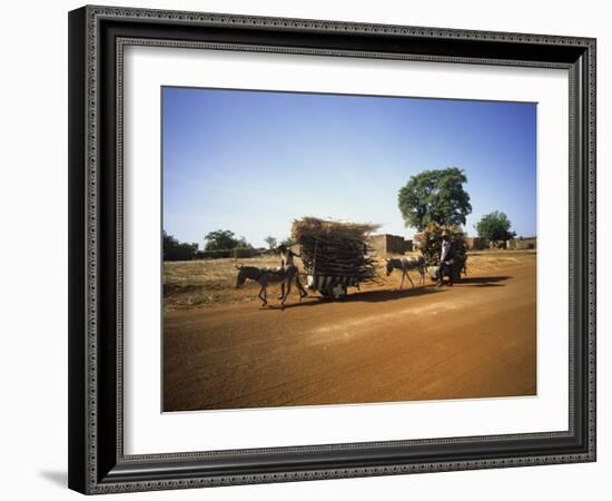 Farmers with Donkey Carts, Burkina Faso, West Africa-Ellen Clark-Framed Photographic Print