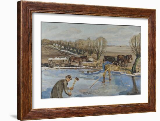 Farmhands fetching Ice, 1927-Fritz Syberg-Framed Giclee Print