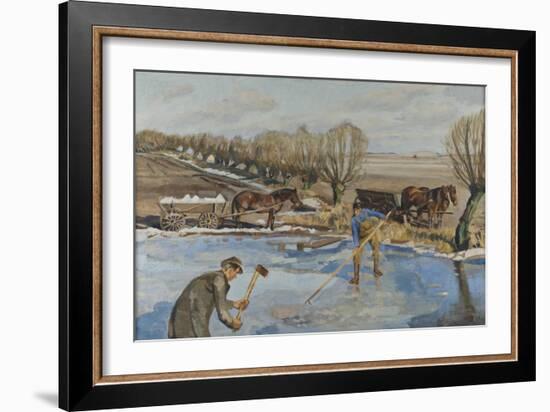 Farmhands fetching Ice, 1927-Fritz Syberg-Framed Giclee Print