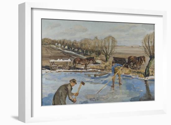 Farmhands fetching Ice, 1927-Fritz Syberg-Framed Giclee Print