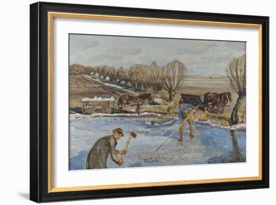 Farmhands fetching Ice, 1927-Fritz Syberg-Framed Giclee Print