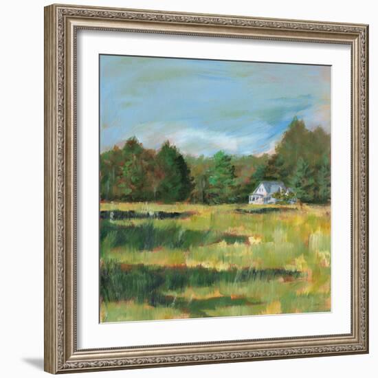 Farmhouse Across the Meadow-Sue Schlabach-Framed Art Print