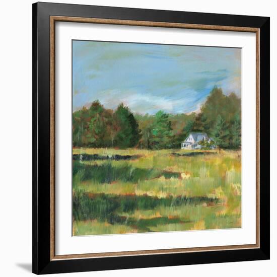 Farmhouse Across the Meadow-Sue Schlabach-Framed Art Print