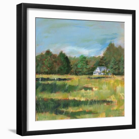 Farmhouse Across the Meadow-Sue Schlabach-Framed Art Print