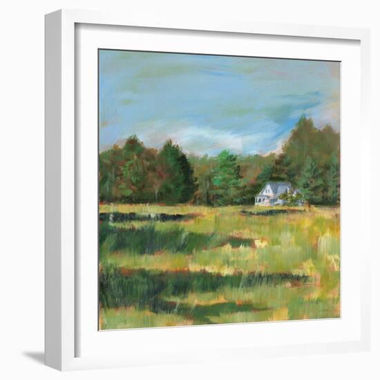 Farmhouse Across the Meadow-Sue Schlabach-Framed Art Print