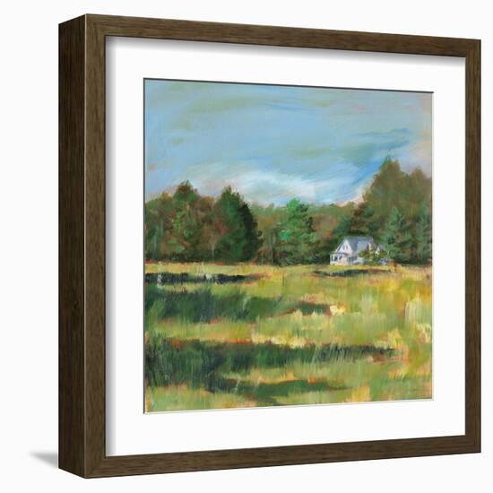 Farmhouse Across the Meadow-Sue Schlabach-Framed Art Print