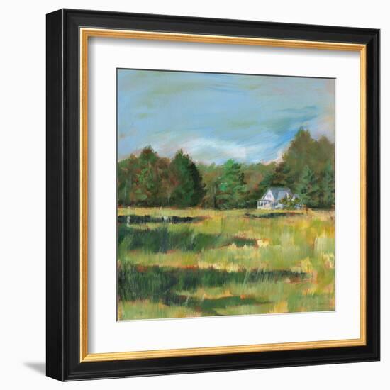 Farmhouse Across the Meadow-Sue Schlabach-Framed Art Print