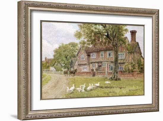 Farmhouse at Brent Eleigh Suffolk-A.r. Quinton-Framed Art Print