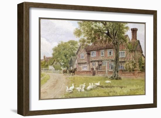 Farmhouse at Brent Eleigh Suffolk-A.r. Quinton-Framed Art Print