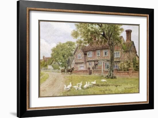 Farmhouse at Brent Eleigh Suffolk-A.r. Quinton-Framed Art Print