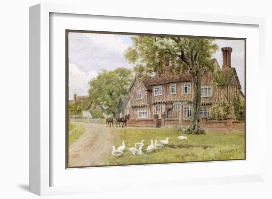 Farmhouse at Brent Eleigh Suffolk-A.r. Quinton-Framed Art Print