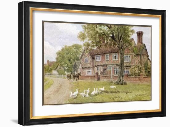 Farmhouse at Brent Eleigh Suffolk-A.r. Quinton-Framed Art Print