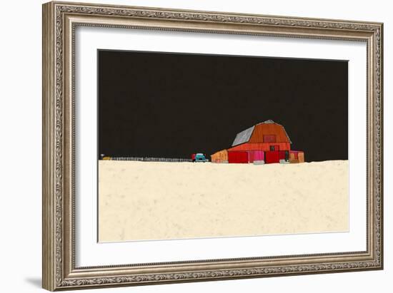 Farmhouse at Night-Ynon Mabat-Framed Art Print