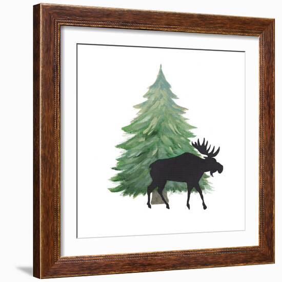 Farmhouse Christmas Moose-Patricia Pinto-Framed Art Print