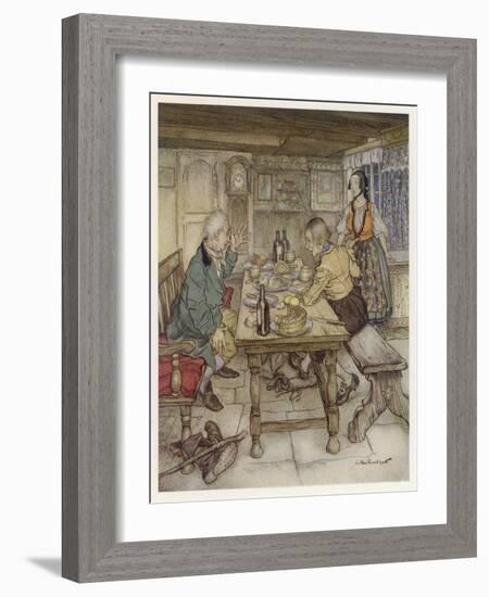 Farmhouse Dinner C19-Arthur Rackham-Framed Art Print