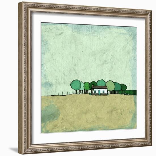 Farmhouse on the Edge-Ynon Mabat-Framed Art Print