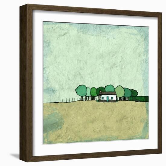 Farmhouse on the Edge-Ynon Mabat-Framed Art Print