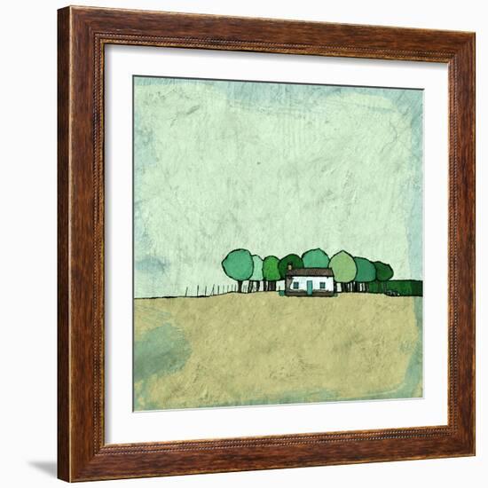 Farmhouse on the Edge-Ynon Mabat-Framed Art Print