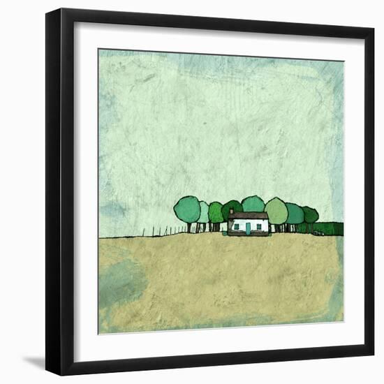 Farmhouse on the Edge-Ynon Mabat-Framed Art Print