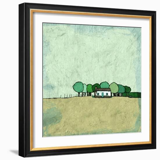 Farmhouse on the Edge-Ynon Mabat-Framed Art Print