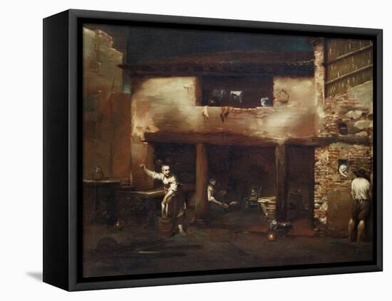 Farmhouse Scene, 1710-1715-Giuseppe Maria Crespi-Framed Premier Image Canvas