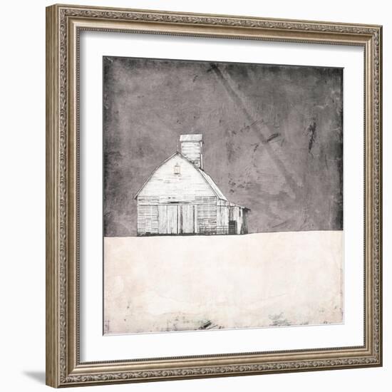 Farmhouse under Grey Skies-Ynon Mabat-Framed Art Print