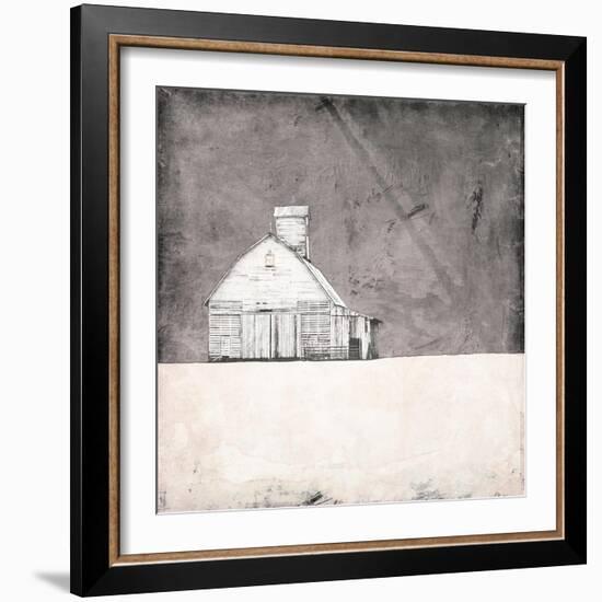 Farmhouse under Grey Skies-Ynon Mabat-Framed Art Print