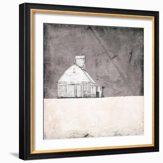 Farmhouse under Grey Skies-Ynon Mabat-Framed Art Print