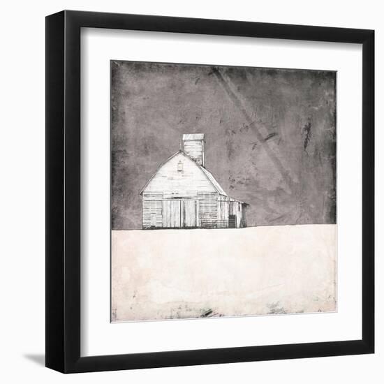 Farmhouse under Grey Skies-Ynon Mabat-Framed Art Print