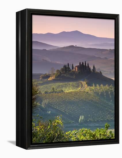 Farmhouse, Val D' Orcia, Tuscany, Italy-Doug Pearson-Framed Premier Image Canvas