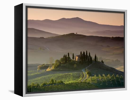 Farmhouse, Val D' Orcia, Tuscany, Italy-Doug Pearson-Framed Premier Image Canvas