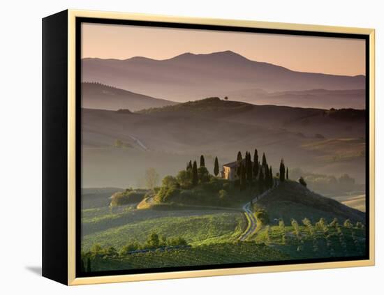 Farmhouse, Val D' Orcia, Tuscany, Italy-Doug Pearson-Framed Premier Image Canvas