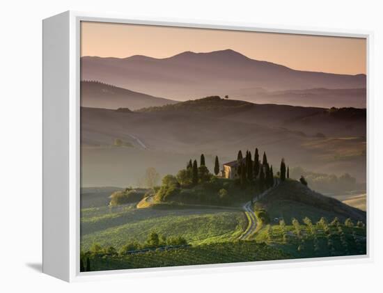 Farmhouse, Val D' Orcia, Tuscany, Italy-Doug Pearson-Framed Premier Image Canvas