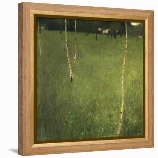 Farmhouse with Birch Trees (Bauenhaus Mit Birken)-Gustav Klimt-Framed Premier Image Canvas
