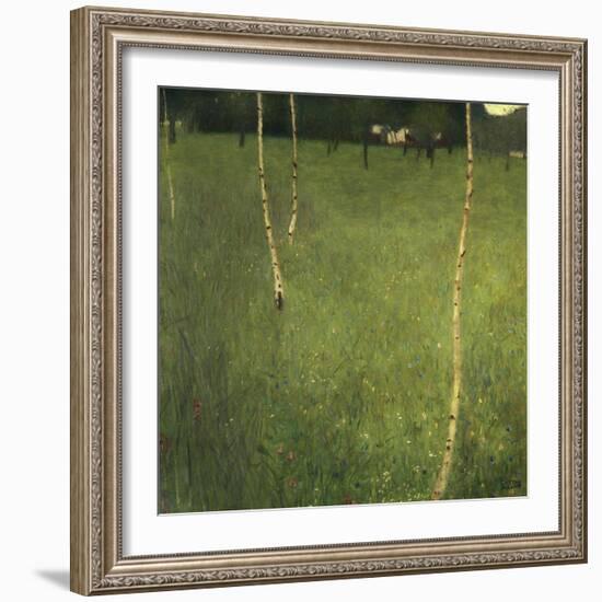 Farmhouse with Birch Trees (Bauenhaus Mit Birken)-Gustav Klimt-Framed Giclee Print