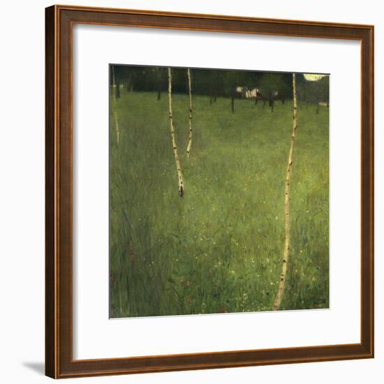 Farmhouse with Birch Trees (Bauenhaus Mit Birken)-Gustav Klimt-Framed Giclee Print