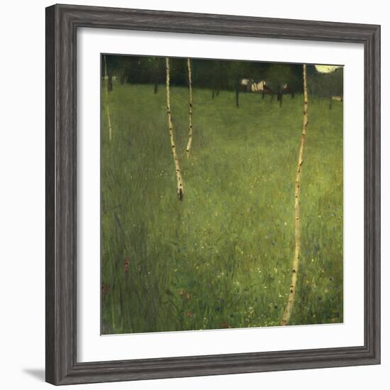 Farmhouse with Birch Trees (Bauenhaus Mit Birken)-Gustav Klimt-Framed Giclee Print