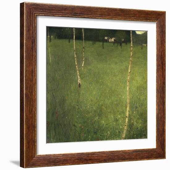 Farmhouse with Birch Trees (Bauenhaus Mit Birken)-Gustav Klimt-Framed Giclee Print