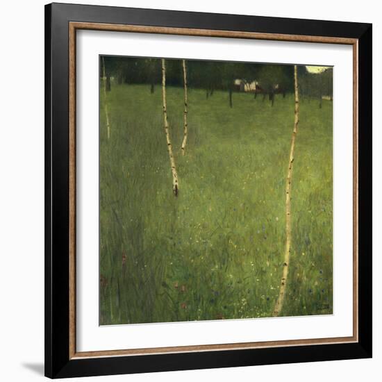 Farmhouse with Birch Trees (Bauenhaus Mit Birken)-Gustav Klimt-Framed Giclee Print