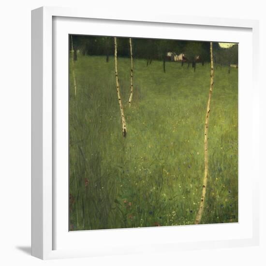 Farmhouse with Birch Trees (Bauenhaus Mit Birken)-Gustav Klimt-Framed Giclee Print