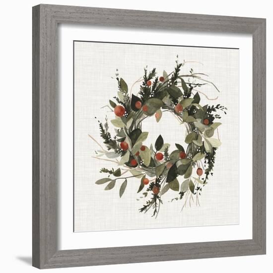 Farmhouse Wreath II-null-Framed Art Print