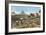 Farming by the Nile, Pyramids, Egypt-null-Framed Premium Giclee Print