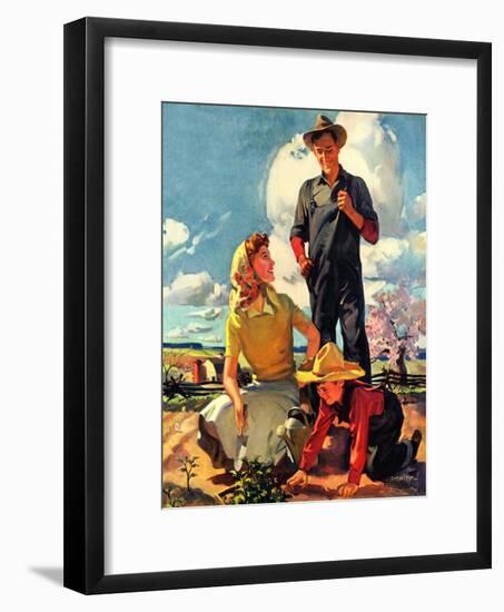 "Farming Family,"April 1, 1943-George Rapp-Framed Giclee Print