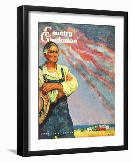 "Farming for the War Effort," Country Gentleman Cover, June 1, 1945-Benton Clark-Framed Giclee Print