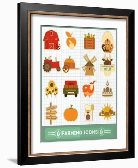 Farming Icons Set-elfivetrov-Framed Art Print