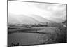 Farmland Paro Valley Bhutan (B/W Photo)-null-Mounted Giclee Print