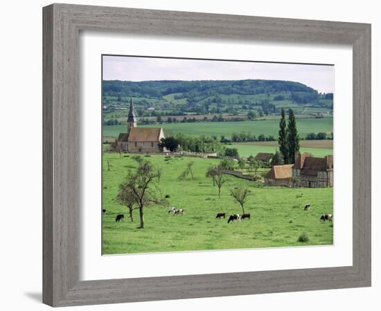 Farms Near Vieux-Pont-En-Ange, Near Boissey, Basse Normandie (Normandy), France-Adam Woolfitt-Framed Photographic Print