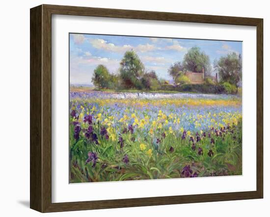 Farmstead and Iris Field, 1992-Timothy Easton-Framed Giclee Print